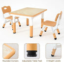 Kids Study Table and 2 Chairs Set,Height Adjustable Table and Chairs for Children and Toddlers,31.5"X23.6"Graffiti Desktop,Suitable for Daycare,Classrooms, Home by CozyNest Decor