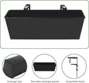 Railing Planter for Outdoor Plants 16 Inch Metal Rectangular Window Boxes with Adjustable Brackets and Drainage Hanging Flower Pots for Balcony Deck Railings Apartment Patio Decor Black(4PCS) by GreenHaven Gardens