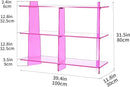Acrylic Bookshelf, Small 3 Tier Open Bookcase for Small Spaces,Sofa Table, Hallway Entry Table for Home Living Room (Pink, 39.4'' x 11.8'' x 31.5'') by CozyNest Decor