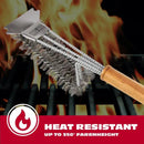 BBQ-AID All Angles BBQ Grill Brush for Outdoor Grill – Cleans All Angles, Large Wooden Handle, and Stainless Steel Bristles - BBQ Brush for Grill Cleaning – Grill Cleaner Brush Safe for BBQ and Grill by GreenHaven Gardens