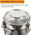 Stainless Steel Milk Can, 50L/13.2 Gallon Heavy Duty Airtight Storage Canister Milk Bucket with Lid, Embedded Silicone Milk Jug Wine Pail Water Cereals Bucket with Three Latches and Two Handles by CozyNest Decor