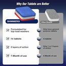 Washing Machine Cleaner Tablets 14 Pack for HE Top Load - Eco Friendly Washer Machine Cleaning Tablets - 3 Layers Septic Safe Wash Machine Full Deodorizer Descaler Protector - 1 Plus Year Supply by CozyNest Decor