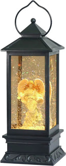 Eldnacele Musical Singing and Lighted Plug-in & Battery Operated Lighted Christmas Water Glittering Snowing Globe Christians Church Lantern for Home Decoration Angel by CozyNest Decor