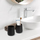 Bathroom Tumbler Cup Ceramic 2Pcs 13.5oz Reusable Toothbrush Cup 400ml, Toothbrush Holder Adequate for Your Bathroom (Black Brown) by CozyNest Decor
