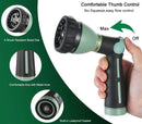 FANHAO Garden Hose Nozzle Heavy Duty, 100% Metal Water Hose Nozzle Sprayer with 8 Spray Patterns, High Pressure Sprayer Nozzle with Thumb Control, On Off Valve for Garden Watering, Car & Pet Washing by GreenHaven Gardens