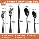 Lazycorner 20 Pcs Black Silverware Set for 4, Mirror Polished Flatware Set Stainless Steel Fork Knife Spoon, Food Grade Eating Utensils Sets, Reusable Silverwear Cutlery Set, Dishwasher Safe by CozyNest Decor