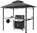 MASTERCANOPY 8 x 5 Grill Gazebo Outdoor BBQ Gazebo Canopy with 2 LED Lights (Gray) by GreenHaven Gardens