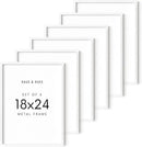 HAUS AND HUES 18x24 White Metal Picture Frames - Features Premium Aluminum, Vertical & Horizontal Hang, Shatterproof Plexiglass - Perfect for Home, Room, Office (18x24 in, White, Set of 6) by CozyNest Decor