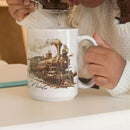 Customized Vintage Locomotive Design Ceramic Cup, Personalized Steampunk Train Coffee Mug 11oz 15oz, Unique Custom Name Mug Gift For Train Enthusiasts, Steam Engine White Mug by CozyNest Decor