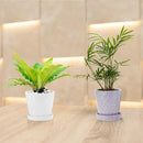 EFISPSS Flower Planter –5 inch Ceramic Plant Pots with Drainage Holes and Ceramic Tray - Gardening Home Desktop Office Windowsill Decoration Gift Set of 4 - Purple by GreenHaven Gardens