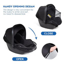 Beberoad Love 2-in-1 Car Seat Canopy - Universal Baby Car Seat Cover with Sunshade & Mesh Protection, 2-Way Zipper for Easy Access (Black) by TinyTreasures Baby Boutique