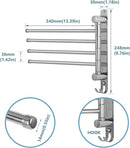 Bathroom Towel Rack JSVER 4 Arms Swivel Towel Holder, Towel Bar Wall Mounted, SUS304 Stainless Steel Space Saving Towel Rack, Towel Racks for Bathroom, Kitchen by CozyNest Decor