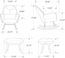 Boucle Rocking Chair with Ottoman and Pillow, Sherpa Furry Accent Arm Chair Lounger, Teddy Fabric Glider Rocker Chair for Living Room/Bedroom/Nursery, High Back, Pink by TinyTreasures Baby Boutique