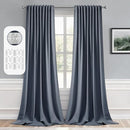 MIULEE Stone Blue Back Tab Blackout Curtain 96 Inch Long 2 Panels Set for Bedroom, Rod Pocket/Pinch Pleat Thermal Insulated Living Room Darkening Pleated Light Blocking Floor to Ceiling Drape by TinyTreasures Baby Boutique