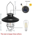 pearlstar Solar Lantern Outdoor Hanging Light Metal Solar Lamp with Warm White Edison Bulb Design for Garden Yard Patio Proch Decor(Black) by GreenHaven Gardens