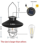 pearlstar Solar Lantern Outdoor Hanging Light Metal Solar Lamp with Warm White Edison Bulb Design for Garden Yard Patio Proch Decor(Black) by CozyNest Decor