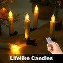 LED Christmas Candles, Flickering Clip on Candles for Christmas Tree, Battery Operated with Remote Timer, Warm White Light, Flameless Taper Candles for Home Christmas Decor, Set of 20 by GreenHaven Gardens