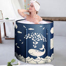 BESTHLS Foldable Bathtub Portable Soaking Bath Tub,Eco-Friendly Bathing Tub for Shower Stall (Blue Whale-1) by TinyTreasures Baby Boutique