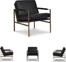 Signature Design by Ashley Puckman Mid-Century Modern Leather Accent Chair, Black by CozyNest Decor
