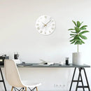 White Small Wall Clocks Battery Operated Marble Analog Clock for Bedroom 12 Inch Round Silent Wall Clock Modern by CozyNest Decor