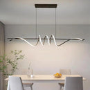 Modern Ceiling Chandelier Light, Acrylic Anti Flicker Pendant Lamp with Remote Control Dimmable 3 Color Mode & Brightness (Warm Cool Neutral Light) for Kitchen Bar（Black,57IN by CozyNest Decor