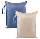 Tiny Twinkle Mess-Proof Waterproof Wet Dry Bag | 2-Pack Reusable Wet Bags for Swimsuits & Baby Clothes | Leakproof Wet Bag for Travel & Diaper Changes for Baby (Periwinkle, Pebble) by TinyTreasures Baby Boutique