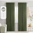 MIULEE Olive Green Back Tab Blackout Curtains 90 Inches Long 2 Panels Set for Living Room Bedroom Privacy, Rod Pocket/Pinch Pleat Thermal Insulated Room Darkening Pleated Light Blocking Drapes by TinyTreasures Baby Boutique