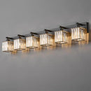 Modern Black Crystal Bathroom Vanity Light - 6-Lights Wall Light Fixtures by CozyNest Decor