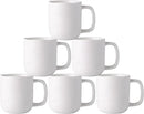 AmorArc 14oz Coffee Mugs Set of 6, Speckled Ceramic Coffee Mugs with Large Handle & Wavy Rim for Latte/Hot Cocoa/Tea, Coffee Cups for Men Women. Oven, Dishwasher&Microwave Safe, Speckled White by CozyNest Decor