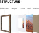 Vittanly 8x8 Picture Frames Set of 9, Shatter Resistant Plexiglass, Display 4x4 Pictures with Mat or 8x8 without Mat, Photo Frames for Wall Mount, Engineered Wood, Brown by CozyNest Decor
