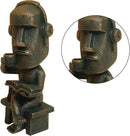 Moai Statue Decor - 6 Inch Easter Island Oranment Resin Stone Decoration for Room Accessories Antique Sculpture for Office Desktop (Read a Book) by CozyNest Decor