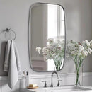 ANDY STAR Brushed Nickel Mirror, 30x48’’ Brushed Nickel Bathroom Oval Mirror with Stainless Steel Metal Frame, Silver Oblong Mirrors Wall Mounted for Bedroom, Living Room Decor by CozyNest Decor