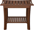 Teak Shower Bench with Shelf & Handle, 20 Inch Shower Stool for Standard Tubs & Showers, Non-Slip Waterproof Seat, Spa & Bathroom Storage Stool by TinyTreasures Baby Boutique