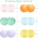 Paper Lanterns Pastel Round Hanging Chinese Lanterns for Birthday Baby Shower Rainbow Easter Party Decorations Pack of 12 by CozyNest Decor
