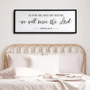 As for Me and My House We Will Serve the Lord Wall Decor - 40" x 15" Large Rustic Family Living Room Wood Framed Home Sign Joshua 24 15 Christian Bible Verse Plaque Hanging Wall Art(Black) by CozyNest Decor