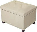 Joveco Storage Ottoman Bench Rectangular Fabric Organization Tufted Footrest for Living Room Bedroom, Upholstered Padded Footstool Coffee Table Seat with Lift Top by CozyNest Decor
