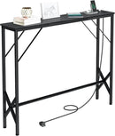 39.4" Console Table, Skinny Entryway Table with Fast-Charging Station, Narrow Long Sofa Table, Behind Slim Couch Table for Entrance, Hallway, Living Room Decor ST-BK100-1 by CozyNest Decor