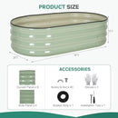 Galvanized Raised Garden Bed - 4×2×1ft (2 Packs) Planter Raised Beds for Gardening | Oval Metal Garden Planter Box with Safety Edging and Gloves for Vegetables Fruits Flower - AvocadoGreen by GreenHaven Gardens