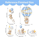 Tanlaby Blue Hot Air Balloon Wall Stickers Cartoon Bear Rabbit Stars Planets Wall Decals Peel and Stick Art Decor for Nursery Kids Bedroom Playroom Daycare Classroom by TinyTreasures Baby Boutique