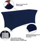 IVAPUPU 6FT Table Cloth for Rectangular Fitted Events Stretch Jean Blue Table Covers Washable Cover Spandex Tablecloth Protector for Party, Wedding, Cocktail, Banquet, Festival by CozyNest Decor