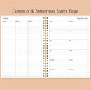 Daily Planner Undated - A5 To Do List Notebook Hourly Schedules, Spiral Appointment Planner for Women and Men, PVC Hardcover, Inner Pocket, Elastic Closure, 5.8" x 8.3", Rose Leaf by TinyTreasures Baby Boutique