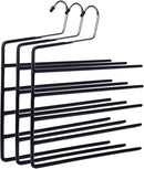 Nature Smile Pants Hangers 3pack, Heavy Duty Multi Layers Space Saving Slack Hangers,Non Slip 5 Tier Open-Ended Pants Hanger Closet Storage Organizer for Garden Flags Trousers Jeans Scarf by CozyNest Decor