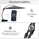 Grand patio 12 FT Sunbrella Cantilever Umbrella with Base Outdoor Aluminum Offset Umbrella with Tilt Adjustment (Charcoal, 12 FT-SUNBRELLA) by GreenHaven Gardens