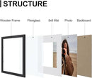 Vittanly 12x12 Picture Frames Set of 9, Shatter Resistant Plexiglass, Display 8x8 Pictures with Mat or 12x12 without Mat, Photo Frames for Wall Mount, Engineered Wood, Black by CozyNest Decor