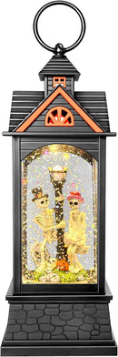 Halloween Snow Globe Lantern, Spooky Ghost Halloween Decor, Plug-in & Battery Operated Snow Globes for Halloween Decorations Indoor by CozyNest Decor