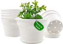 6 Inch Plastic-Flower Pot-for-Indoor Plants, 6 Pack Outdoor Plant Pots with Drainage Holes & Saucers, Resin Garden Pots Planters by CozyNest Decor