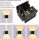 LANFU LED Aluminum Waterproof Outdoor Wall Sconce, 100-277V 3000K Outdoor Cube Square Wall Light Warm Light 2 LEDs Black 6W Outside Wall Lights for House Patio by GreenHaven Gardens