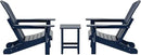 WO Home Furniture Adirondack Chairs Table Set of 3 PCS Outdoor Folding Chairs Side End Table Weather/UV Resistant for Lawn, Garden, Bon Fire, Balcony (Navy Blue) by GreenHaven Gardens