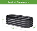 Best Choice Products 4x2x1ft Outdoor Metal Raised Garden Bed, Oval Deep Root Planter Box for Vegetables, Flowers, Herbs, and Succulents w/ 51 Gallon Capacity, Rubber Edge Guard - Charcoal by GreenHaven Gardens
