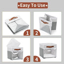 HNZIGE Fabric Cube Storage Bins - 4 Pack 13x15x13 Collapsible Storage Cubes for Organizing Shelves, Closet, Pantry - White, Gray by TinyTreasures Baby Boutique